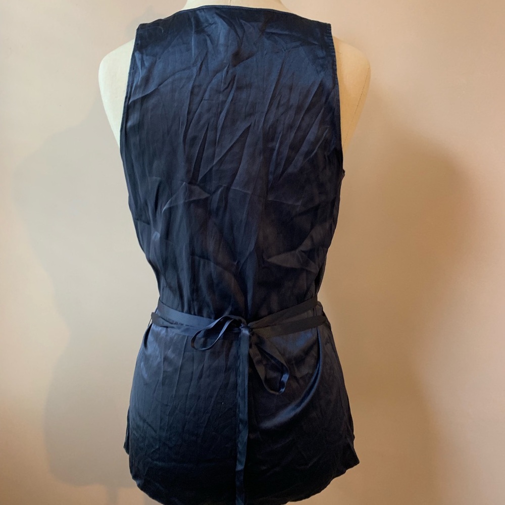 Express Beaded Navy Silk Tank Top - Picture 5 of 6